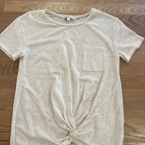 Women's Cream Knotted Top